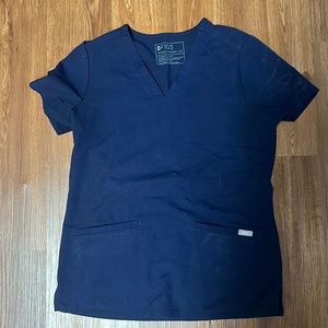 Navy Blue Figs Scrub Top